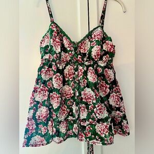 Eyelet detailed floral top